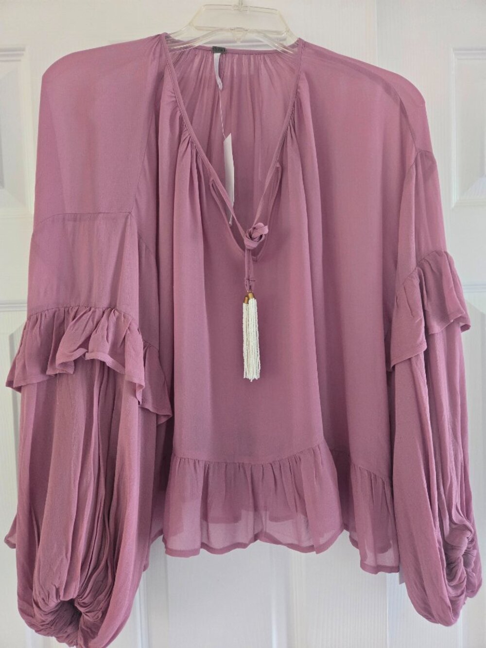 NWT YFB top with tassel & ruffles